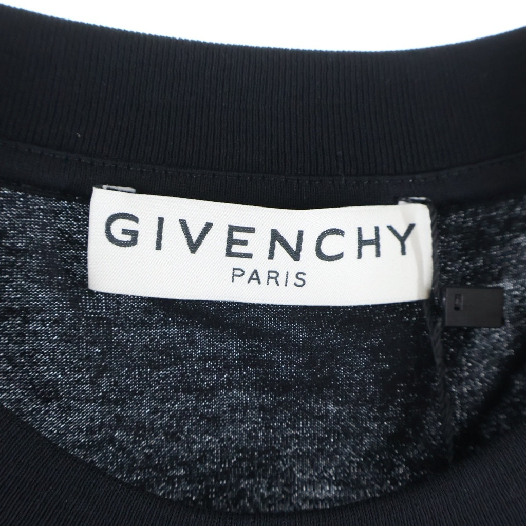 GIVENCHY(ジバンシィ) ■マシューウィリアムズ スプリット ロゴ Tシャツ 黒 ポリエステル #S