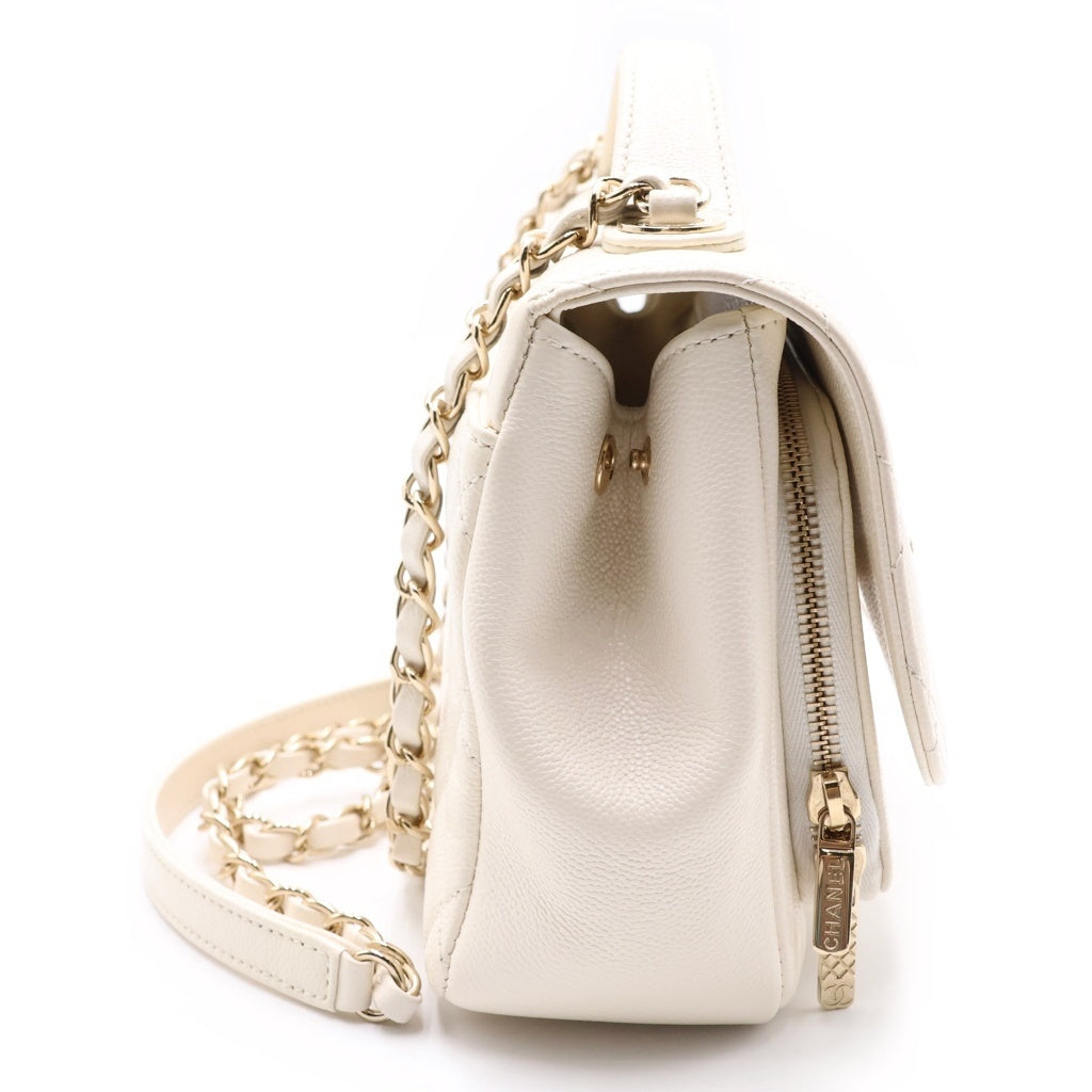 CHANEL(シャネル) マトラッセ アフィニティ 2WAYハンドバッグ チェーンショルダーバッグ ホワイト キャビアスキン A93749 ゴールド金具 レディース