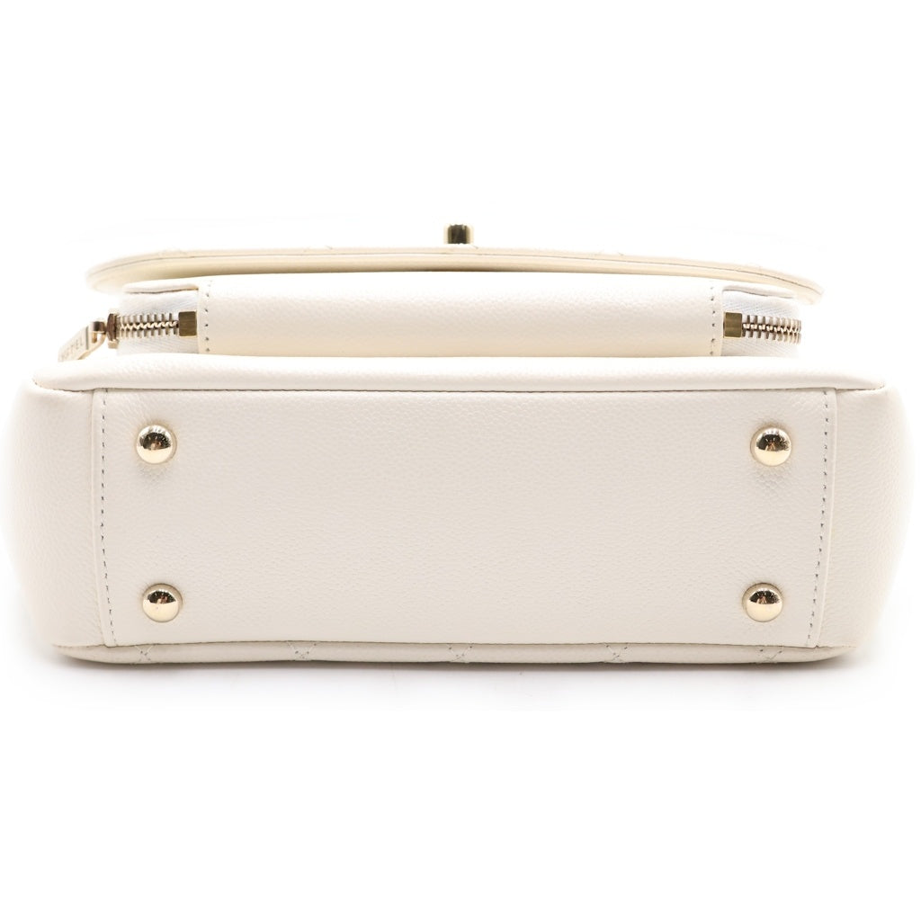 CHANEL(シャネル) マトラッセ アフィニティ 2WAYハンドバッグ チェーンショルダーバッグ ホワイト キャビアスキン A93749 ゴールド金具 レディース