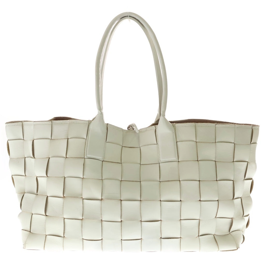 BOTTEGA VENETA(ボッテガヴェネタ) マキシイントレチャート トートバッグ ハンドバッグ ホワイト レザー レディース