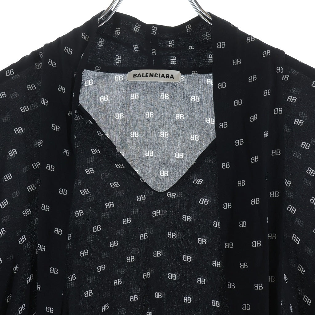 BALENCIAGA(バレンシアガ) BBロゴ ボウタイ ブラウス シルク ブラック 34サイズ レディース