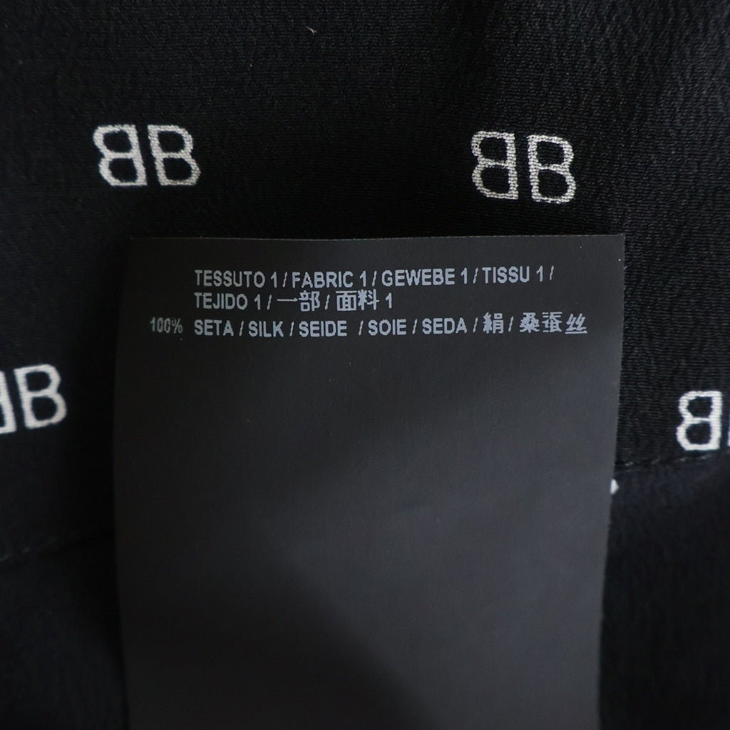 BALENCIAGA(バレンシアガ) BBロゴ ボウタイ ブラウス シルク ブラック 34サイズ レディース