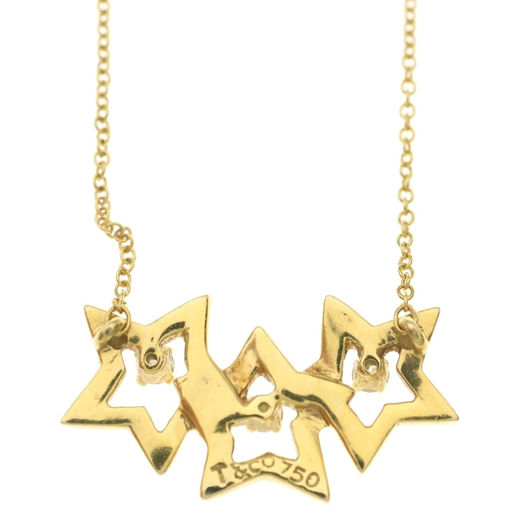 TIFFANY & Co.(ティファニー) トリプルスター 3Pダイヤ Au750 K18YG ネックレス イエローゴールド レディース