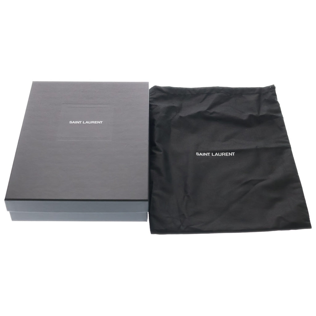 SAINT LAURENT PARIS(サンローランパリ) YSLモノグラム クラッチバッグ セカンドバッグ ブラック レザー 647154 シルバー金具