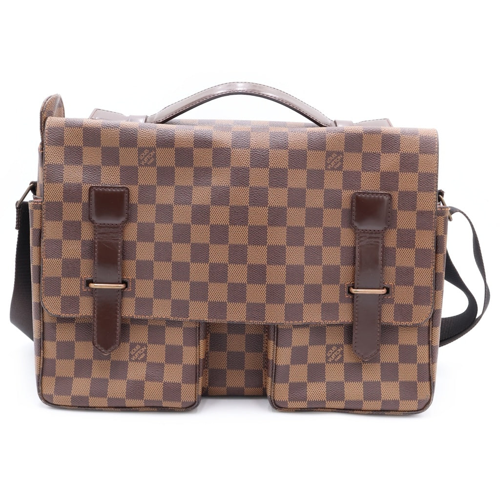 LOUIS VUITTON(ルイヴィトン) ダミエ ブロードウェイ ショルダーバッグ ブラウン レザー×PVC N42270 ゴールド金具 レディース