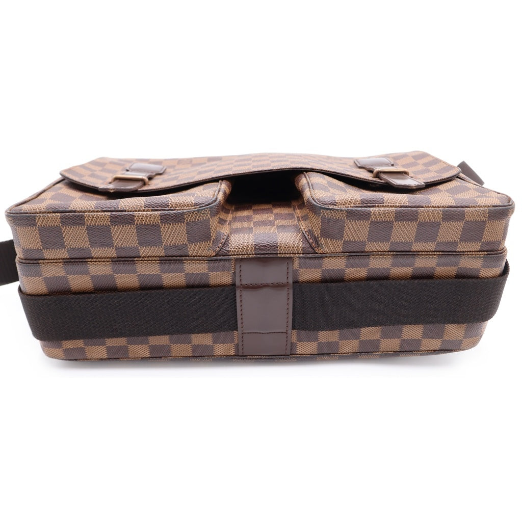 LOUIS VUITTON(ルイヴィトン) ダミエ ブロードウェイ ショルダーバッグ ブラウン レザー×PVC N42270 ゴールド金具 レディース