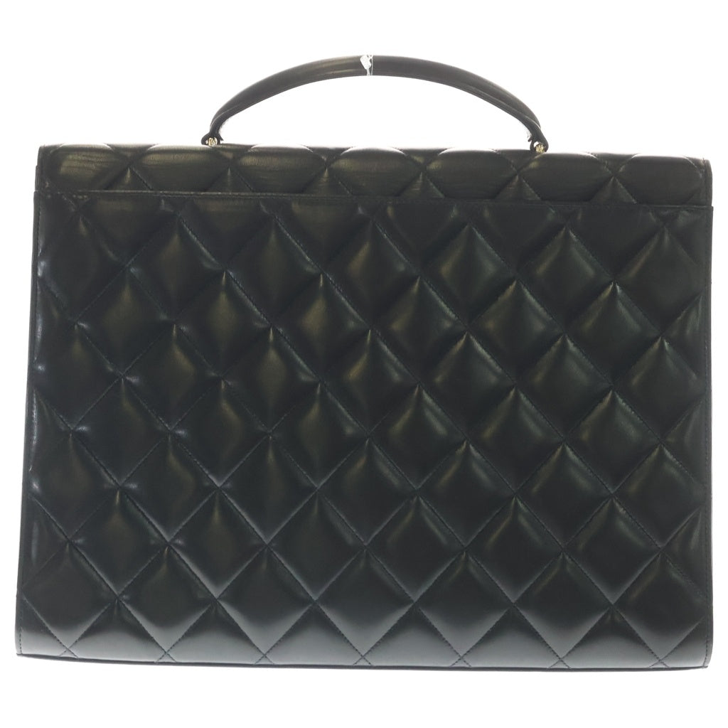 CHANEL(シャネル) マトラッセ デカココマーク ブリーフケース ビジネスバック ゴールド金具 ラムスキン ブラック レディース