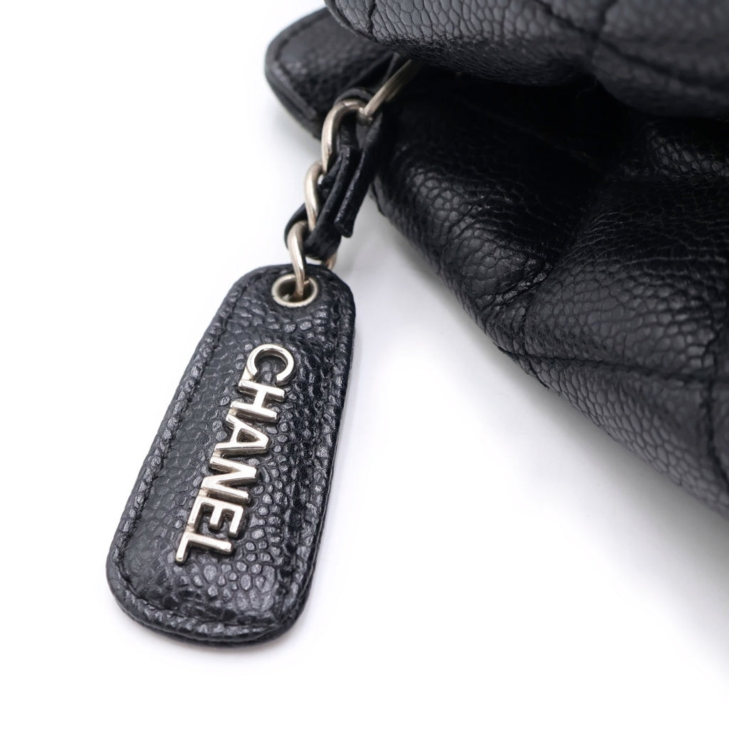 CHANEL(シャネル) マトラッセ ターンロック ハンドバッグ トートバッグ ブラック キャビアスキン シルバー金具 レディース