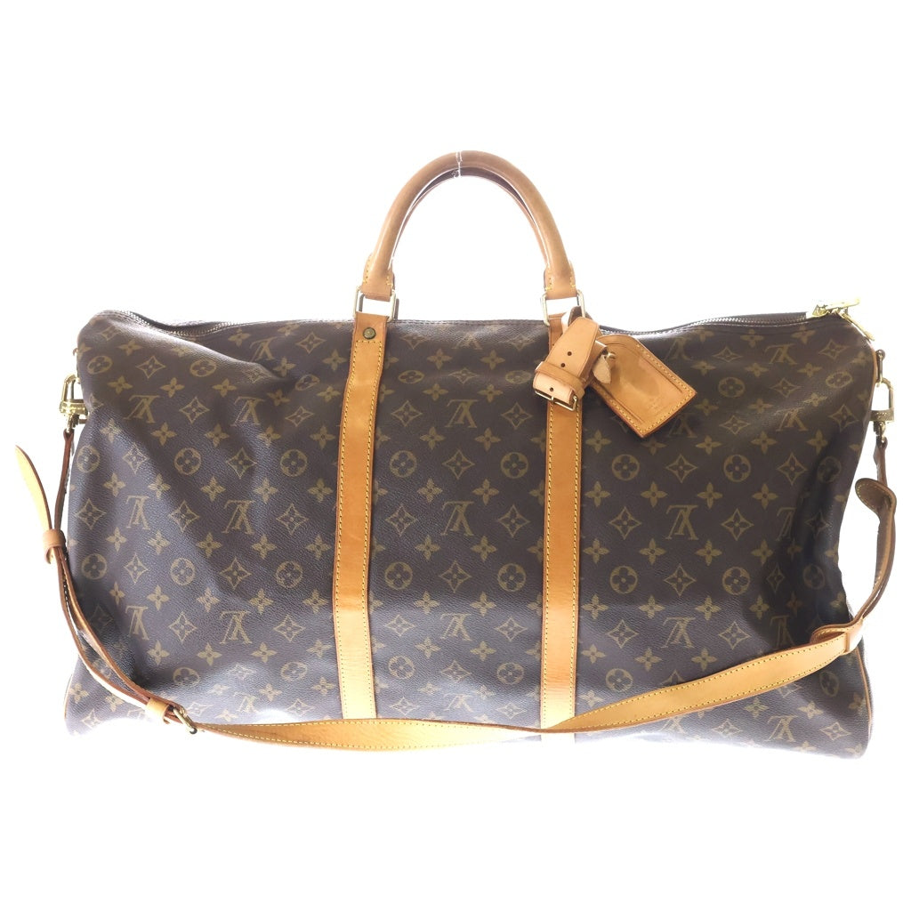 LOUIS VUITTON(ルイヴィトン) モノグラム キーポルバンドリエール60 2WAYハンドバッグ ボストンバッグ トラベルバッグ ショルダーバッグ ブラウン レザー×PVC M41412