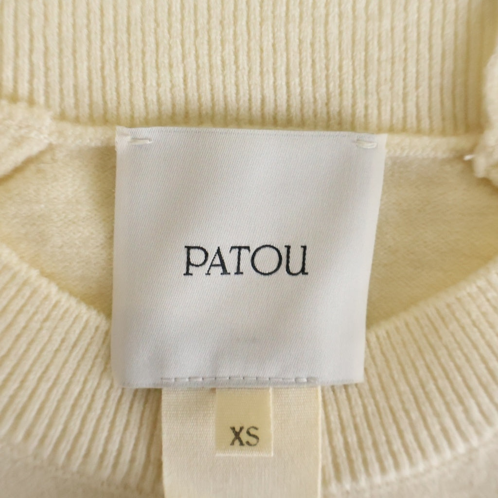 PATOU(パトゥー) ロゴ クルーネック 長袖ニット セーター アイボリー レディース