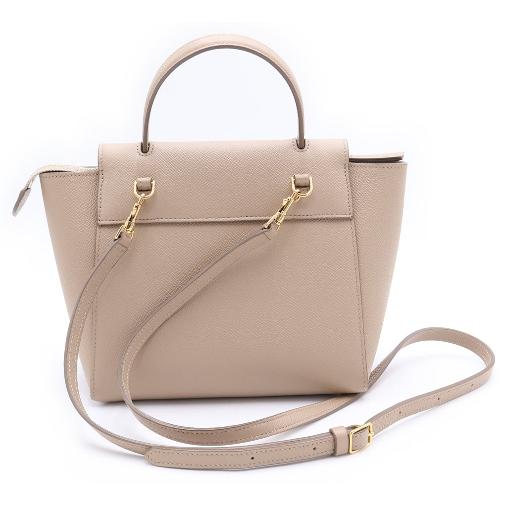 CELINE(セリーヌ) セリーヌ ベルトバッグ 2WAYハンドバッグ ショルダーバッグ ベージュ レザー ゴールド金具 レディース