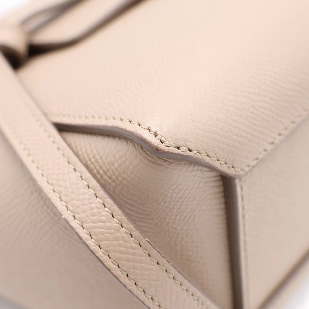 CELINE(セリーヌ) セリーヌ ベルトバッグ 2WAYハンドバッグ ショルダーバッグ ベージュ レザー ゴールド金具 レディース