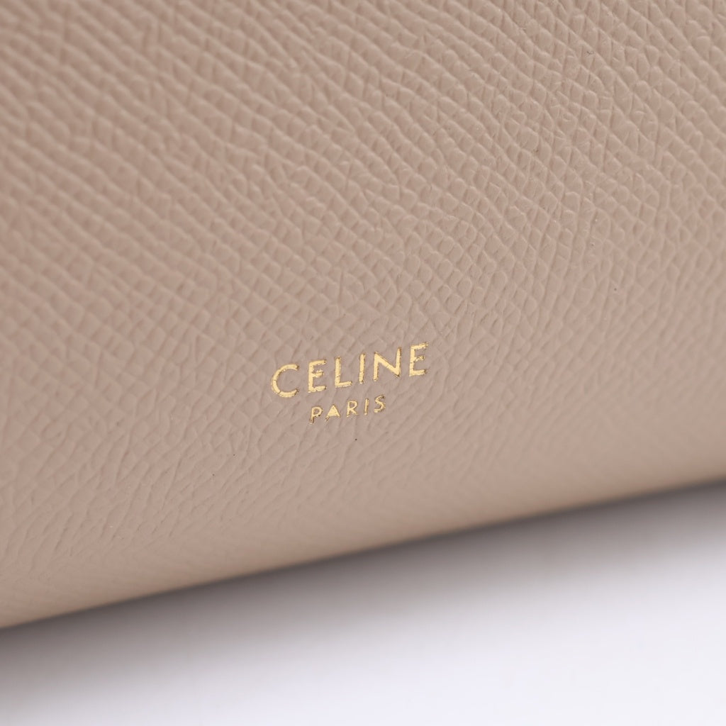 CELINE(セリーヌ) セリーヌ ベルトバッグ 2WAYハンドバッグ ショルダーバッグ ベージュ レザー ゴールド金具 レディース