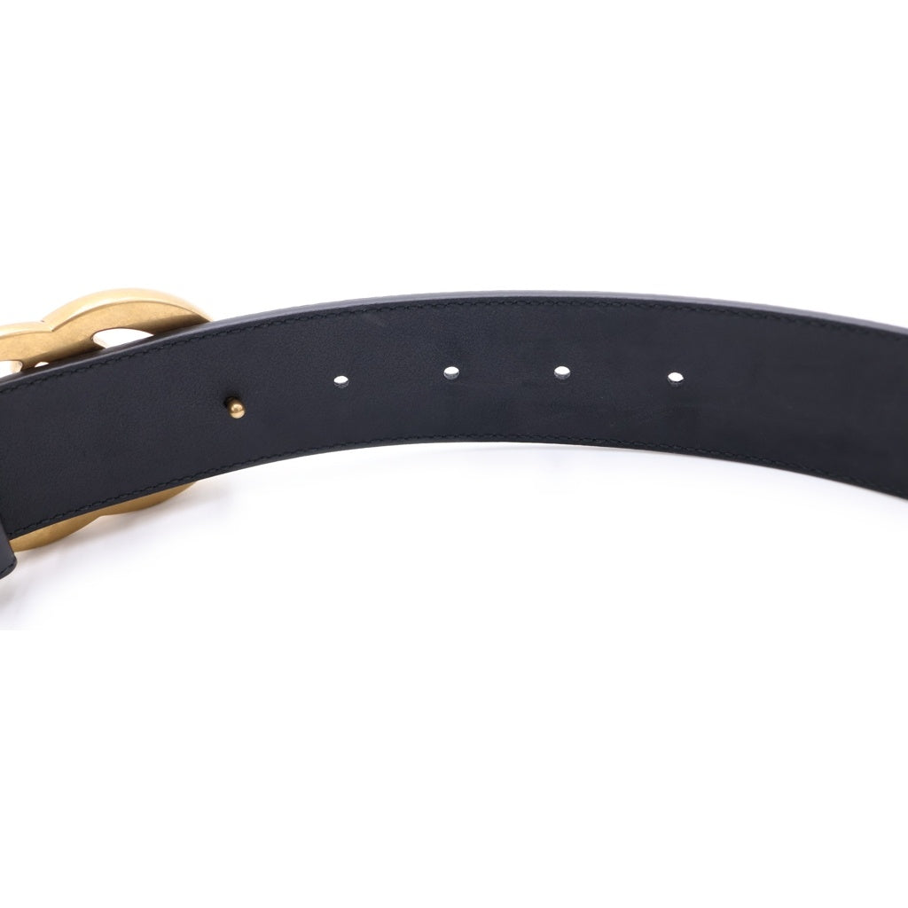 GUCCI(グッチ) GGマーモント レザーベルト ブラック レザー 85/34 406831 ゴールド金具
