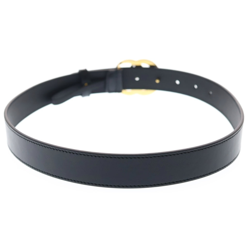 GUCCI(グッチ) GGマーモント ロゴ バックル レザー ベルト ゴールド金具 ブラック 414516 レディース