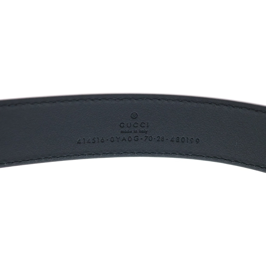 GUCCI(グッチ) GGマーモント ロゴ バックル レザー ベルト ゴールド金具 ブラック 414516 レディース