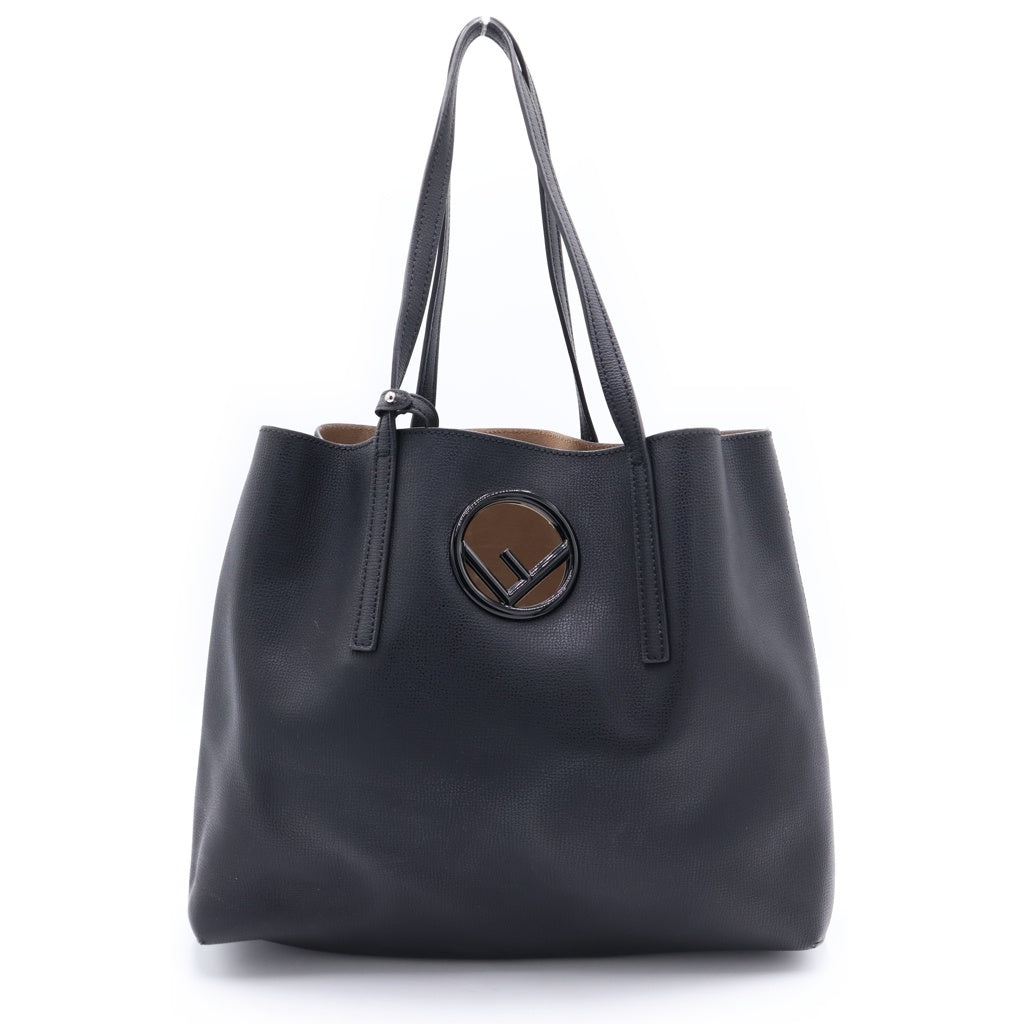 FENDI(フェンディ) エフイズ トートバッグ ハンドバッグ ブラック レザー 8BH348 シルバー金具 レディース