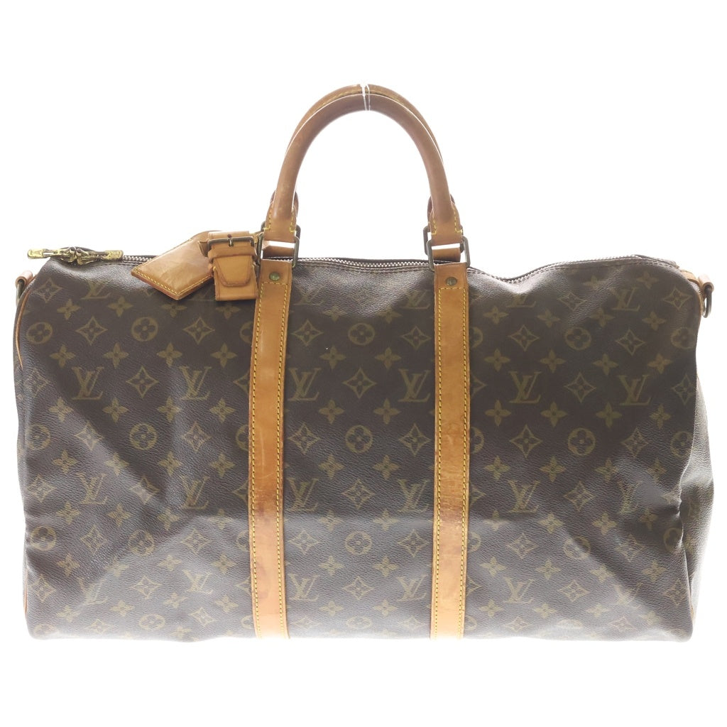 LOUIS VUITTON(ルイヴィトン) モノグラム キーポルバンドリエール50 2WAYハンドバッグ ボストンバッグ トラベルバッグ ショルダーバッグ ブラウン レザー×PVC M41416 ゴールド金具