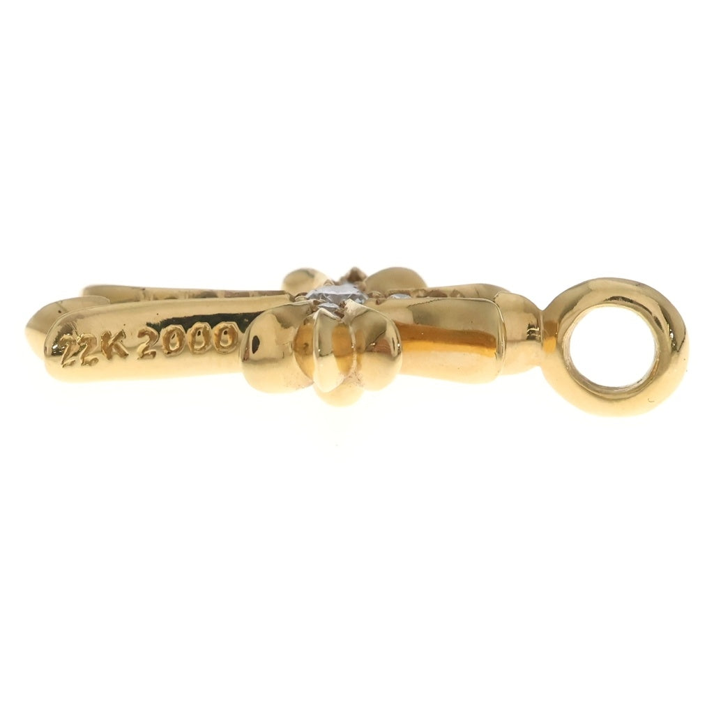 CHROME HEARTS(クロムハーツ) 22K TNY CRSF P/DIA タイニーファットクロス PAVEダイヤ ペンダントトップ ゴールドBCA033