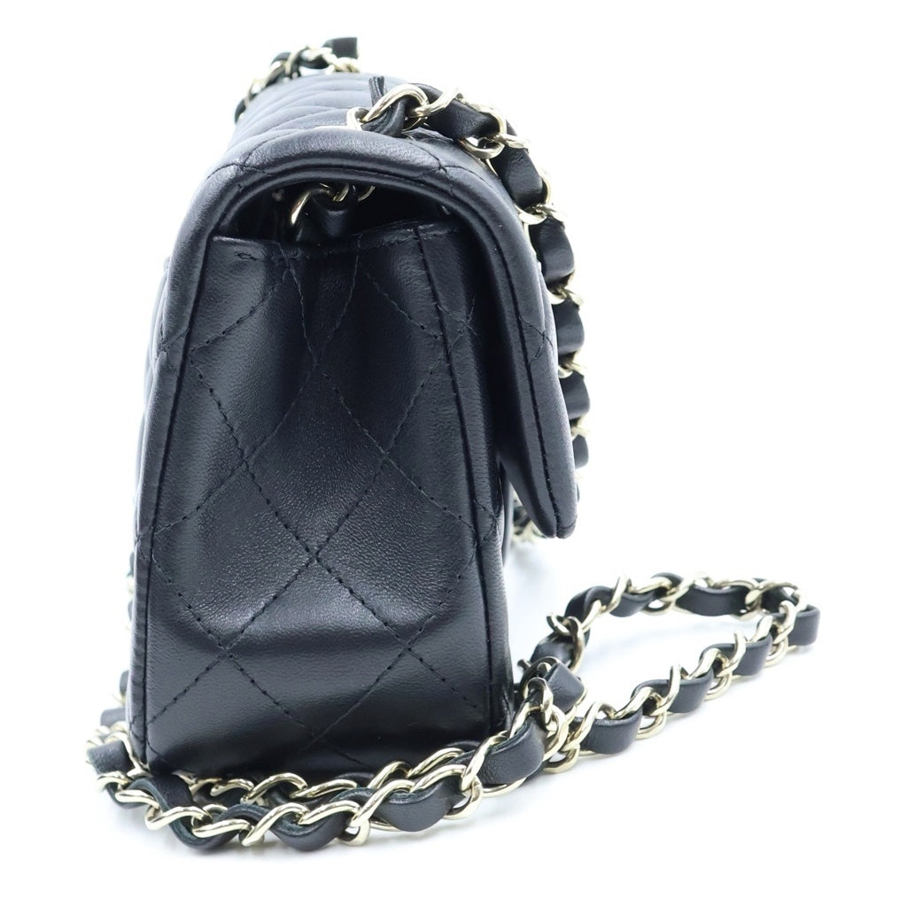 CHANEL(シャネル) ミニマトラッセ20 チェーンショルダーバッグ ブラック ラムスキン ゴールド金具 プレート A35200