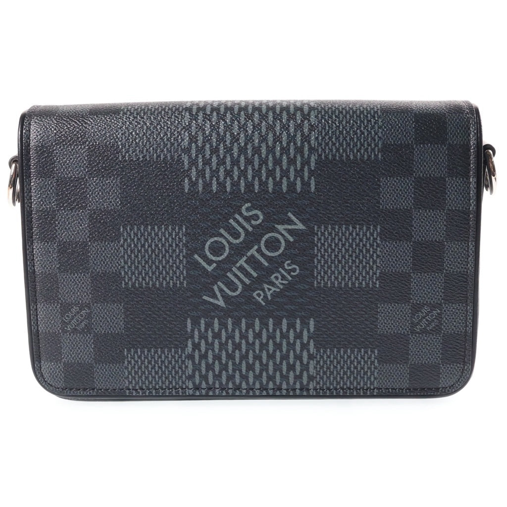 LOUIS VUITTON(ルイヴィトン) ダミエグラフィット ステュディオ メッセンジャー ショルダーバッグ ブラック PVCレザー N50013 シルバー金具 レディース