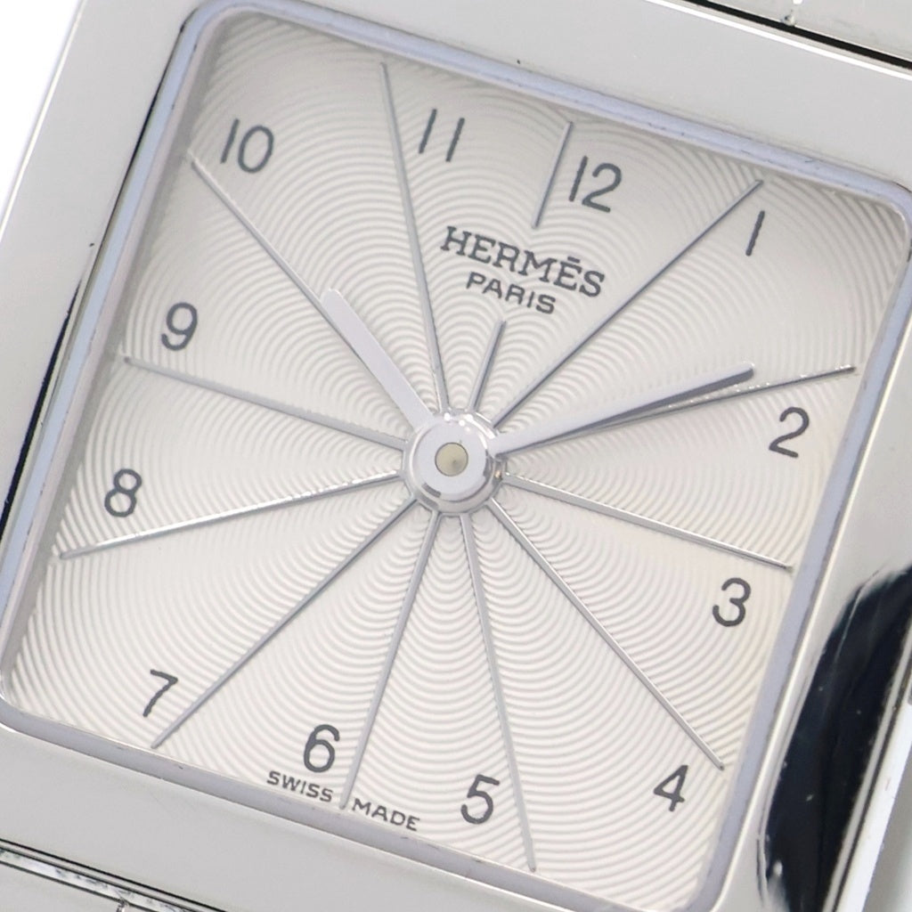 HERMES(エルメス) Hウォッチ アイボリー文字盤 SS/QZ ステンレス クォーツ 腕時計 HH1.210