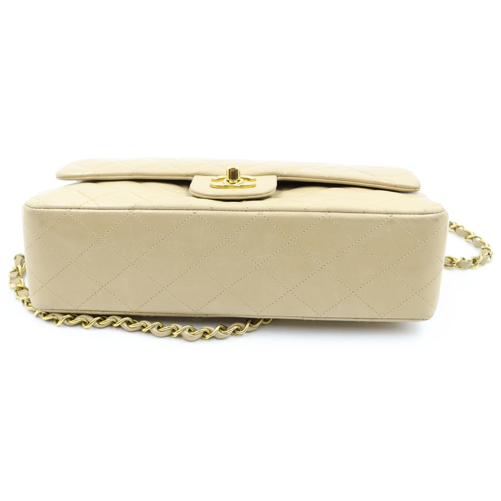 CHANEL(シャネル) マトラッセ25 ダブルフラップ ダブルチェーンショルダーバッグ ハンドバッグ ベージュ ラムスキン ゴールド金具 レディース
