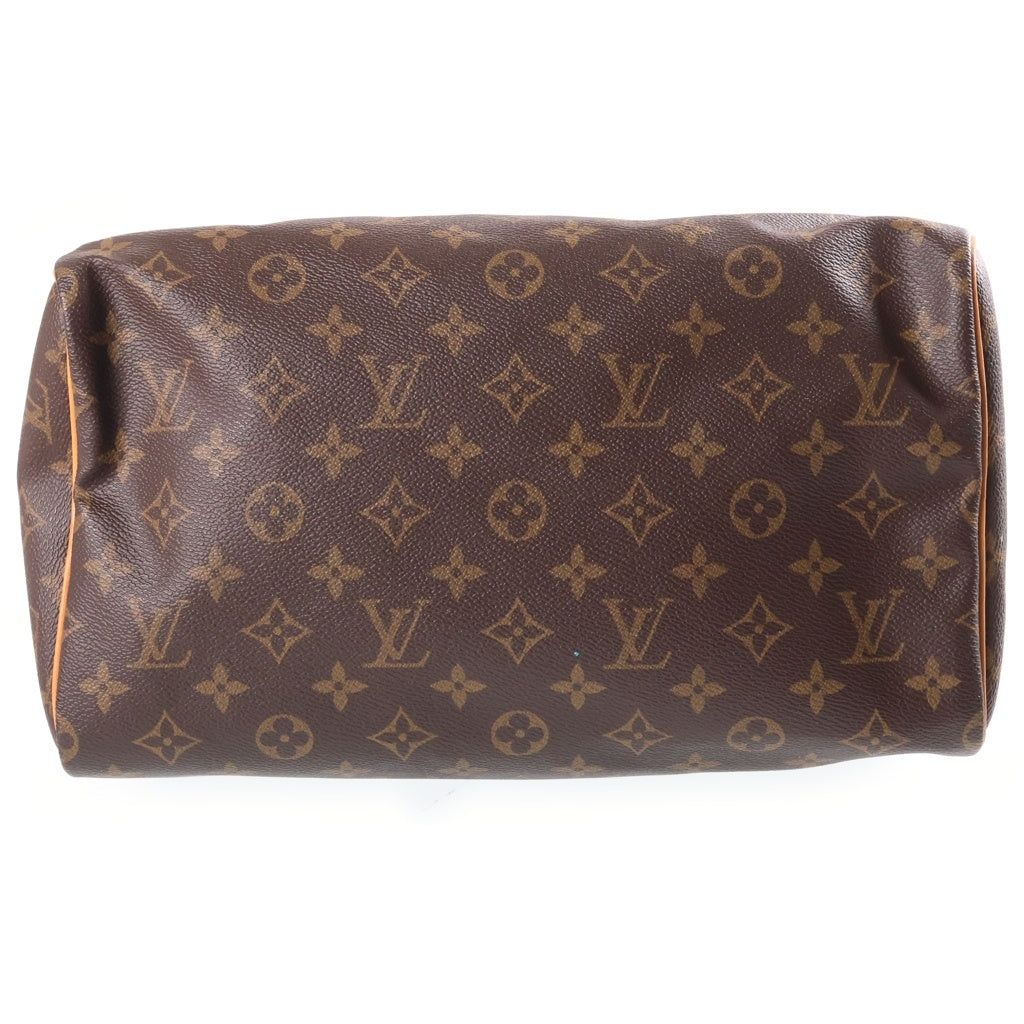 LOUIS VUITTON(ルイヴィトン) モノグラム スピーディー30 ハンドバッグ ボストンバッグ ブラウン レザー×PVC M41526 ゴールド金具 レディース
