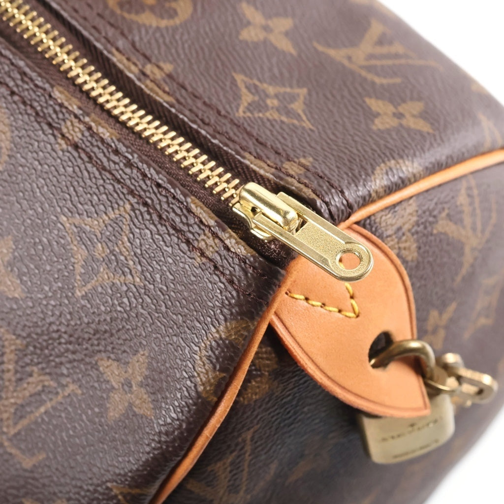 LOUIS VUITTON(ルイヴィトン) モノグラム スピーディー30 ハンドバッグ ボストンバッグ ブラウン レザー×PVC M41526 ゴールド金具 レディース