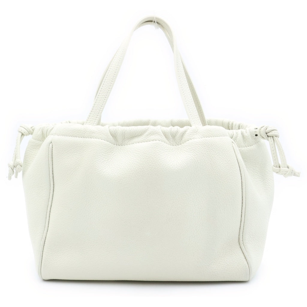 CELINE(セリーヌ) キュイルトリオンフスモールカバドローストリングバッグ ショルダーバッグ ホワイト グレインドカーフスキン 111013ENY.01HT ゴールド金具 レディース