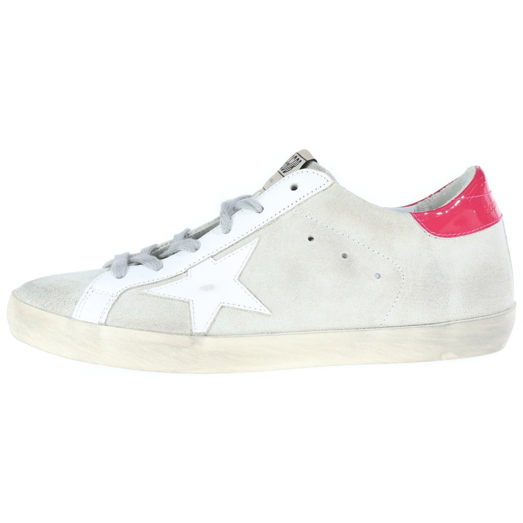 GOLDEN GOOSE DELUXE BRAND(ゴールデングースデラックスブランド) PAINT SUPER STAR スエード ローカットスニーカー ベージュ×ピンク レディース