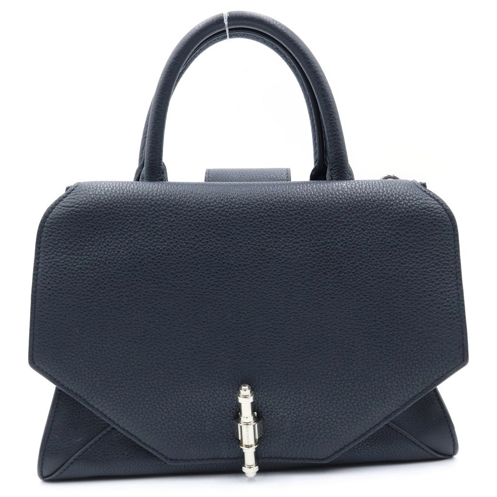 GIVENCHY(ジバンシィ) オブセディア レザー 2WAY ハンド ショルダーバッグ シルバー金具 ブラック レディース