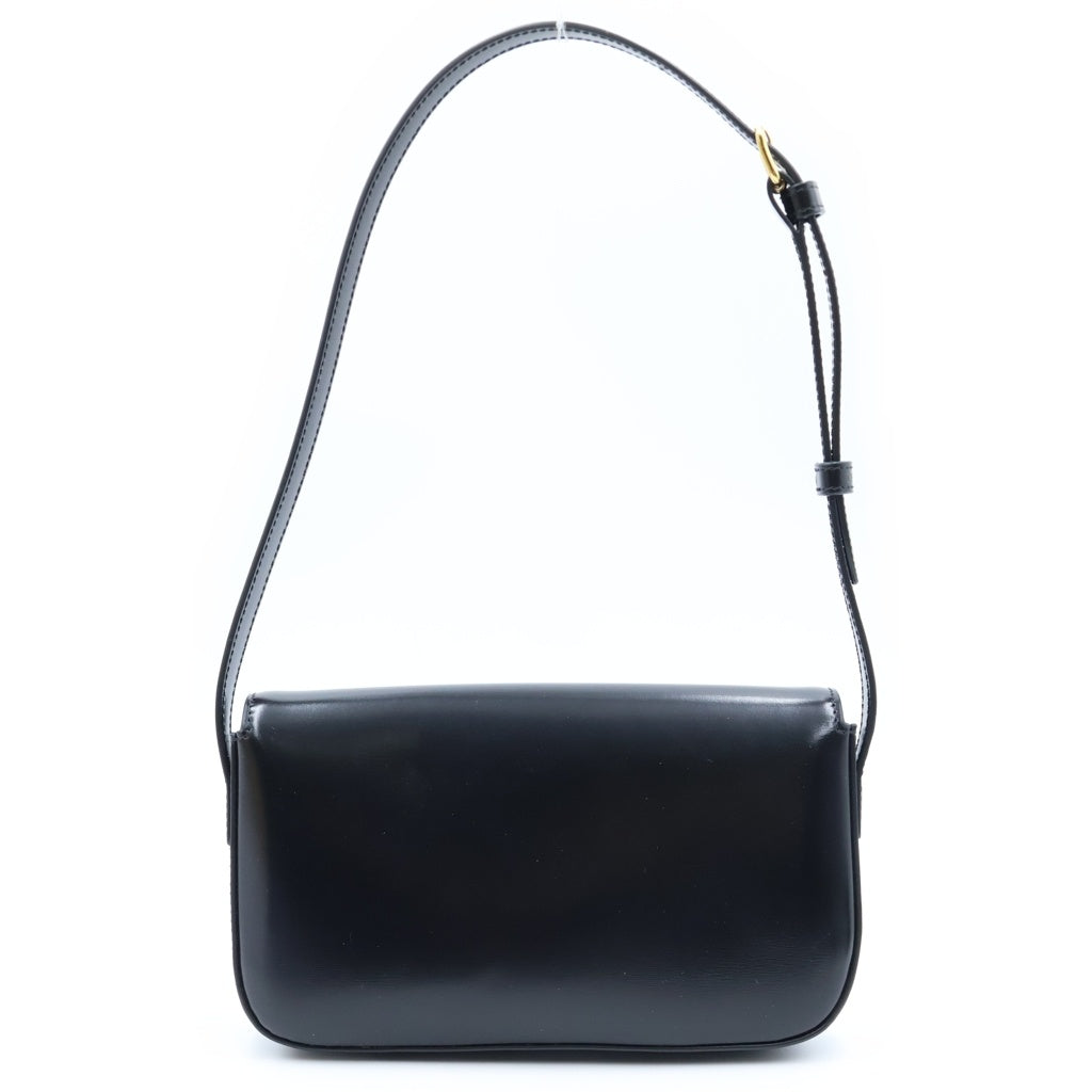 CELINE(セリーヌ) トリオンフ ショルダーバッグ ブラック シャイニーカーフスキン 194143BF4.38NO ゴールド金具 レディース