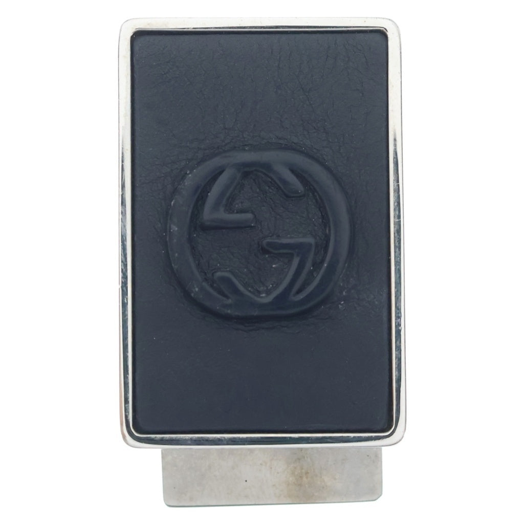 GUCCI(グッチ) インターロッキング GG マネークリップ レザー SV925 シルバー/ブラック