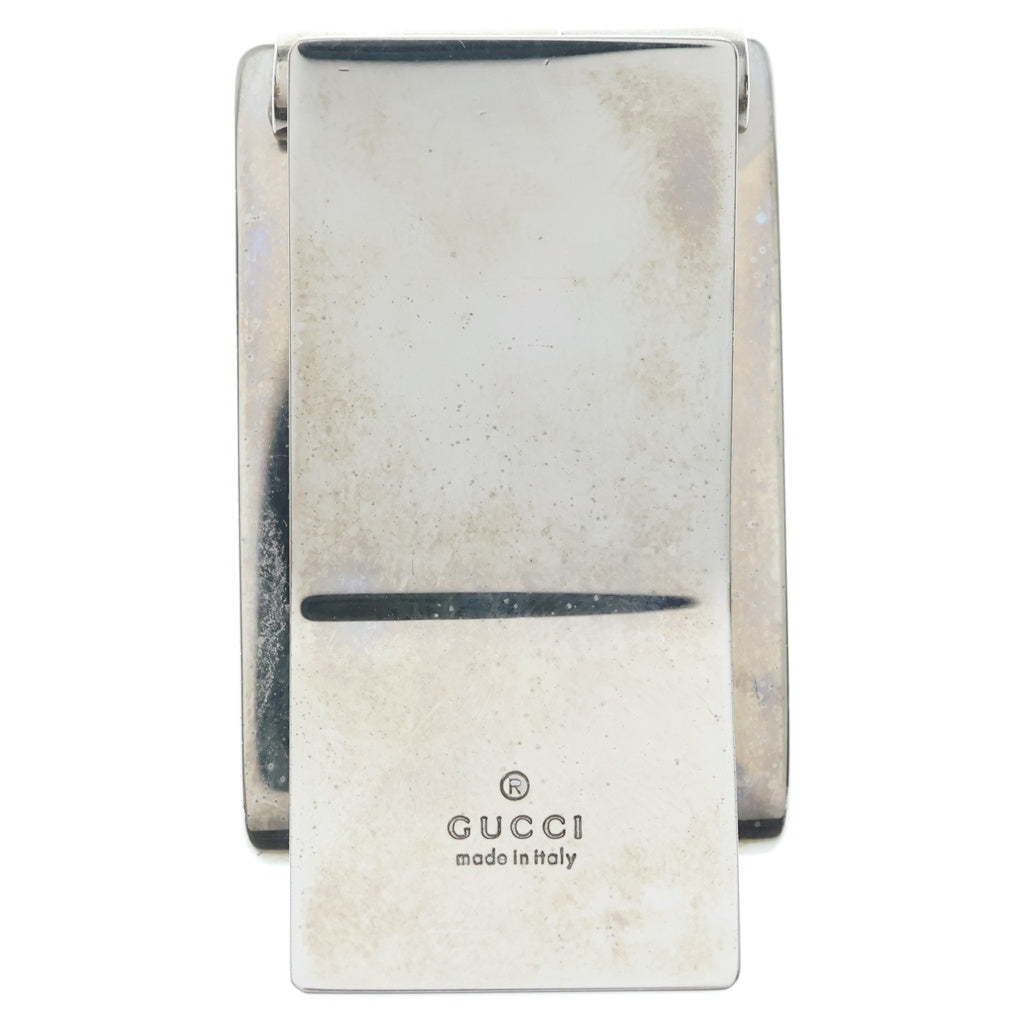 GUCCI(グッチ) インターロッキング GG マネークリップ レザー SV925 シルバー/ブラック