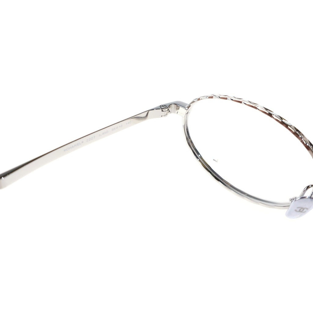 CHANEL(シャネル) オーバル シェイプ オプティカル メタル シルバー 眼鏡 メガネ アイウェア 55□18-140 ブラック/シルバー 2227