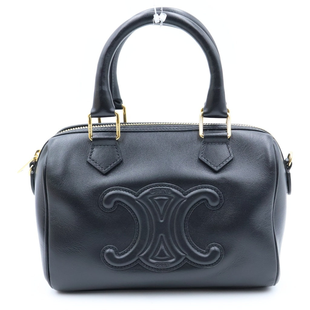 CELINE(セリーヌ) トリオンフ スモール 2way ショルダーバック キュイル レザー ブラック レディース