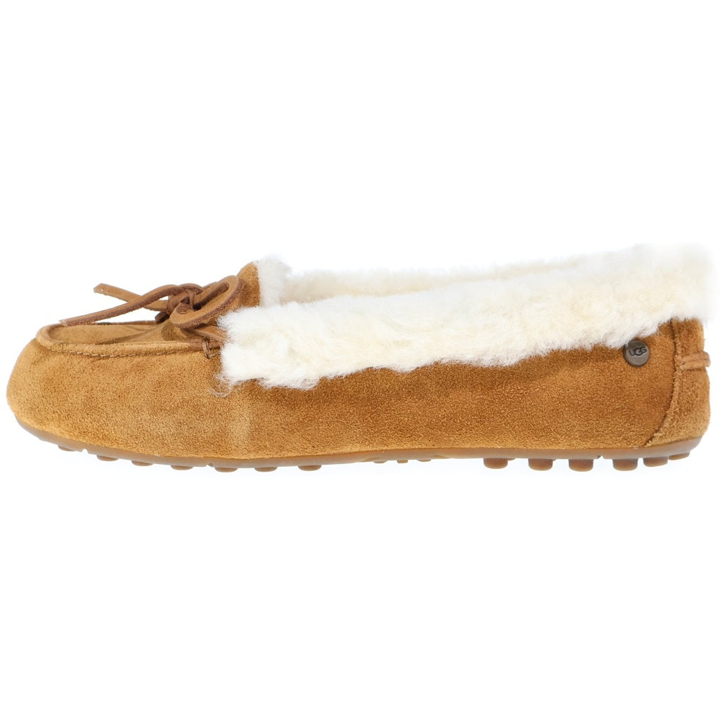 UGG(アグ) ボア ムートンフラットシューズ フラットパンプス ブラウン×ベージュ #38 レディース