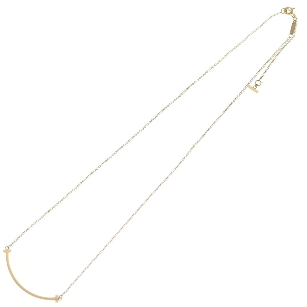 TIFFANY & Co.(ティファニー) Tスマイル スモール ネックレス ペンダント チェーン ピンクゴールド Au750PG レディース
