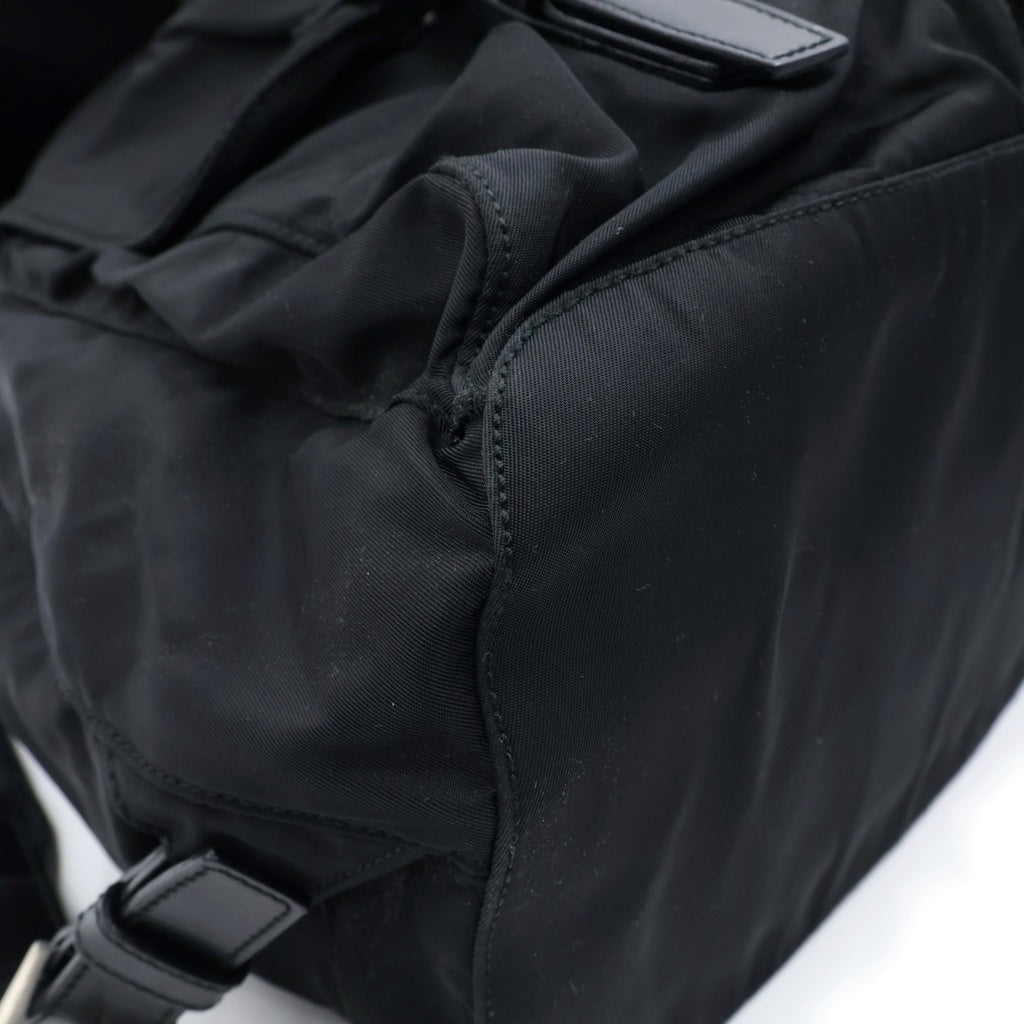PRADA(プラダ) トライアングルロゴプレート テスート バックパック リュックサック ナイロン B2811F シルバー金具 レディース