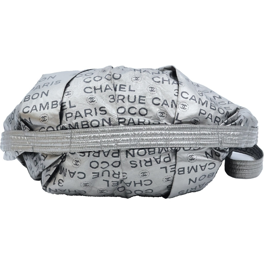 CHANEL(シャネル) アンリミテッド ロゴ ナイロン トートバッグ ショルダーバッグ シルバー レディース