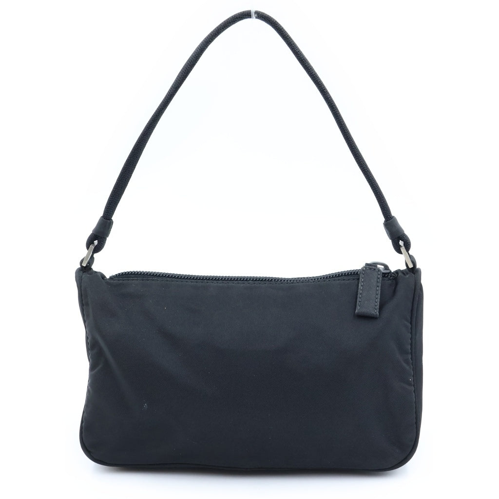 PRADA(プラダ) テスート ロゴハンドバッグ ポーチ ブラック ナイロン MV633 レディース