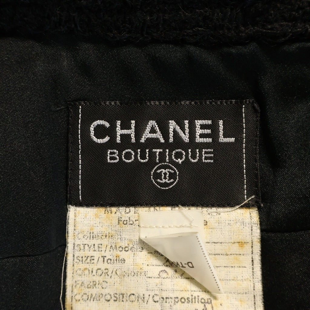 CHANEL(シャネル) タイトウール ジップミニスカート ブラック レディース