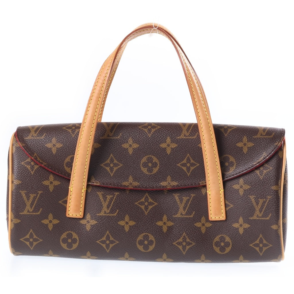 LOUIS VUITTON(ルイヴィトン) モノグラム ソナチネ ハンドバッグ ブラウン レザー×PVC M51902 ゴールド金具 レディース