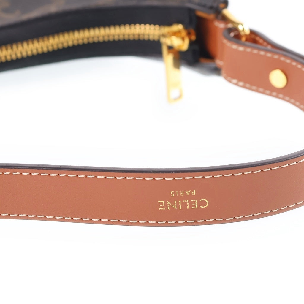 CELINE(セリーヌ) トリオンフ アヴァ ワンショルダーバッグ ブラウン レザー×PVC ゴールド金具 レディース