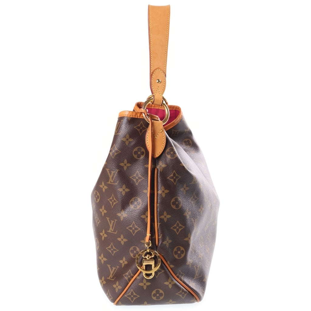 LOUIS VUITTON(ルイヴィトン) モノグラム ディライトフルMM ピヴォワンヌ ハンドバッグ トートバッグ ブラウン レザー×PVC M50157 ゴールド金具 レディース