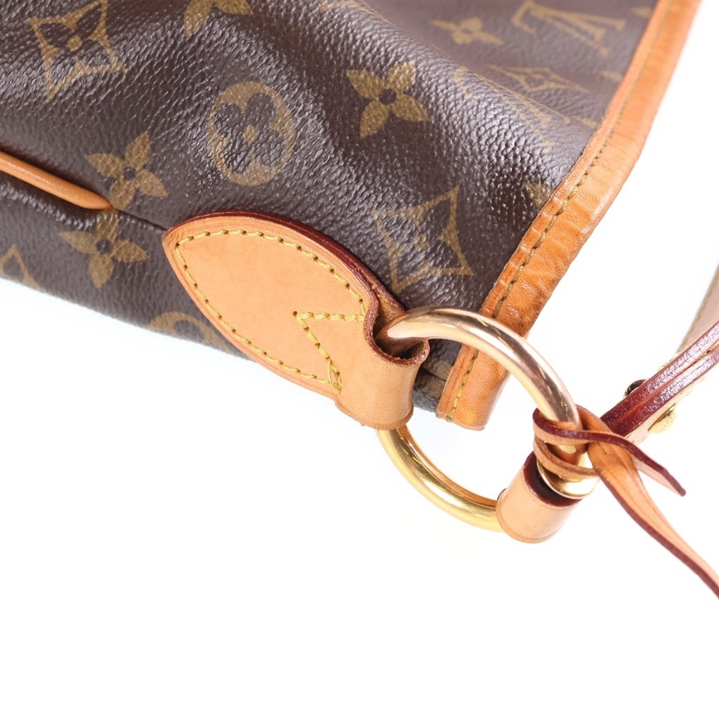 LOUIS VUITTON(ルイヴィトン) モノグラム ディライトフルMM ピヴォワンヌ ハンドバッグ トートバッグ ブラウン レザー×PVC M50157 ゴールド金具 レディース
