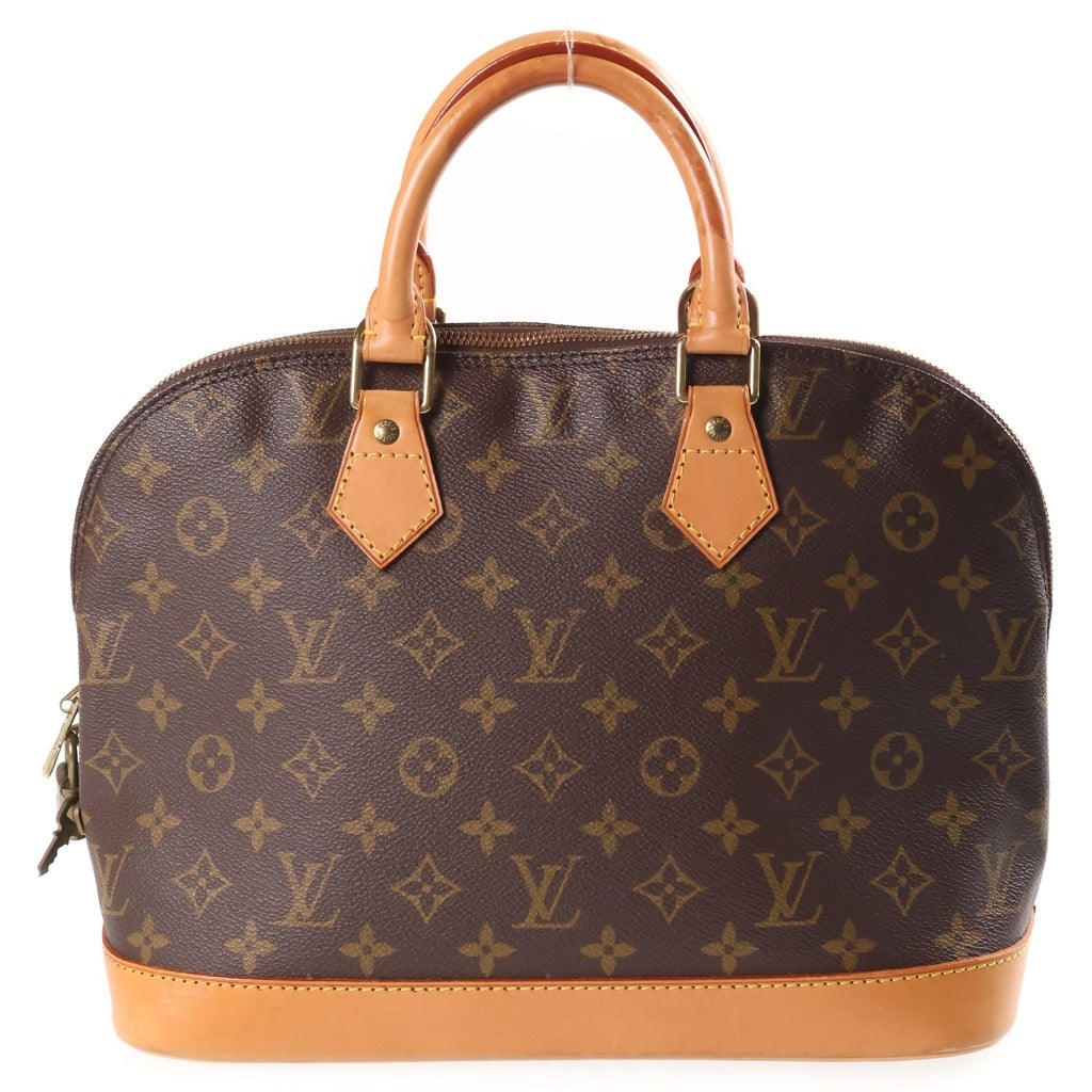 LOUIS VUITTON(ルイヴィトン) モノグラム アルマ ハンドバッグ ブラウン レザー×PVC M51130 ゴールド金具 レディース