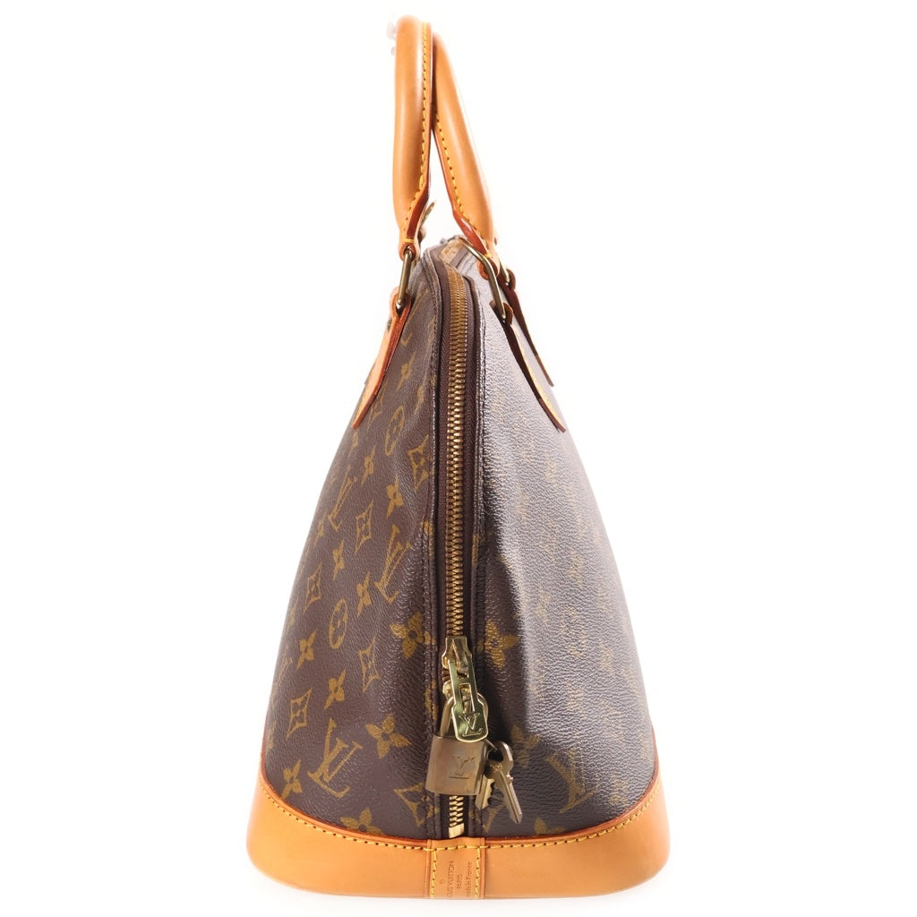 LOUIS VUITTON(ルイヴィトン) モノグラム アルマ ハンドバッグ ブラウン レザー×PVC M51130 ゴールド金具 レディース