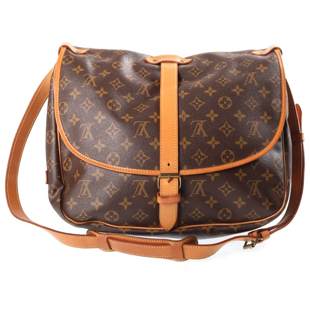 LOUIS VUITTON(ルイヴィトン) モノグラム ソミュール35 ショルダーバッグ ブラウン PVC×レザー M42254